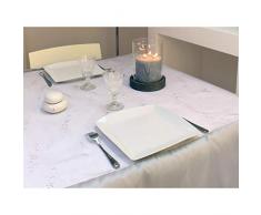 Soleil dOcre 813392 Happiness Nappe Carrée Polyester Gris 140 x 140 cm