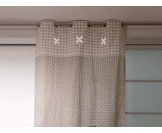 Soleil docre 031690 OSLO Rideau brodé à  oeillets Coton Taupe 140x240 cm