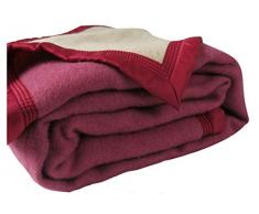 Couverture hiver Confort - 100% pure laine vierge - OURSON - Pivoine L25/Ecru A1 - 180 x 220