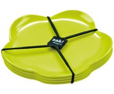 Zak Designs 0204-4550 Sweety Set de 4 Assiettes Ã Dessert Vert 14 cm