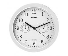 Elbe rp-2005-b – Horloge Murale avec thermomètre E hygromètre, Blanc