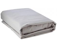 Bianca 200Â Fils Drap Plat, Coton, Gris, King, Coton, Cotton, King Flat Sheet