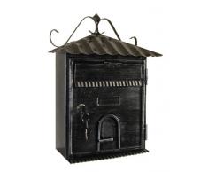 Domus 2204 Boîte à lettres en fer battu, Noir brossé