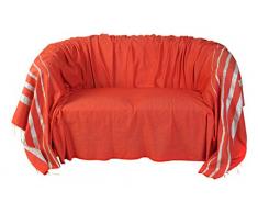 Fouta Futée Jeté de canapé en Coton fouta, Multicolore, 300x200 cm