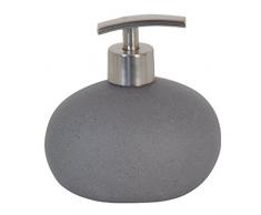 MSV 140751 Bali Distributeur de Savon Céramique Abs/Grès Gris Foncé 12,5 x 8,5 x 13 cm