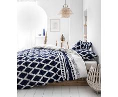 TODAY Santorin Parure de Couette, Bleu, Blanc, 220x240