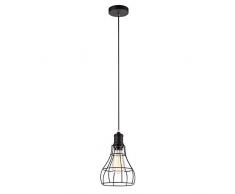 Luminaire Houston, suspension mÃ©tal,40 W , noir, Ã¸16 x H26 cm