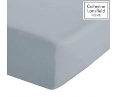 Catherine Lansfield - Drap Housse Percale pour lit Simple, en Polycoton, Infroissable, Bleu Canard, Simple
