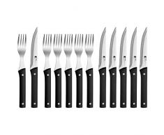 Bergner BG-8900-MM Masterpro Gourmet-Set 12 pcscouteauxet fourchettes Acier Inoxydable, Noir