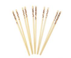 SWIFT Lot de 10 Paires de Baguettes en Bambou avec imprimé Dragons