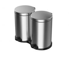 Meliconi Poubelle Ecolux 40Â lt, Gris, 60.3Â x 47