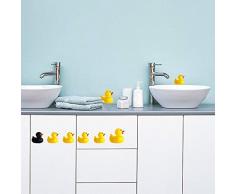 Draeger - Stickers Muraux - Stickers Petits Canards pour dÃ©corer Votre intÃ©rieur - AdhÃ©sifs DÃ©co serigraphiÃ©s en Papier couchÃ© satinÃ© 180g - 1 Planche 23 x 34 cm Petits Canards