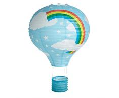 Lighting Web Lanterne en forme de montgolfiÃ¨re Bleu Motif arc-en-ciel 40,6 cm