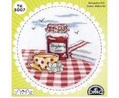 Tuva BoÃ®te Ã coudre en mÃ©tal dÃ©coratif Aida 14 carats DMC en coton avec aiguille, ciseaux, motif