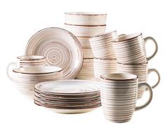 Mäser Série Bel Tempo Ensemble de Vaisselle de Petit-déjeuner dans différentes Couleurs, Faïence, Beige (Bel Tempo I), Frühstücksset