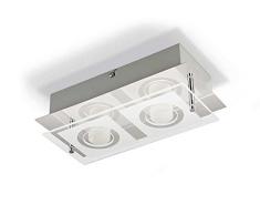Philips Lighting Polygone Plafonnier et 2 Ampoules LED 2 x 43 W 230 V Verre/chrome Gris