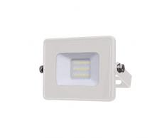 V-TAC 429 Projecteur 10W sécurité extérieur étanche avec Verre Gris Corps Blanc Samsung LED IP65 6400K 800 lumens, Die Cast Aluminium, 10 W