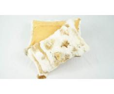 bokke Lot de 2 Coussins en Fourrure Naturelle Motif Lapin Beige Naturel 30 x 50 cm