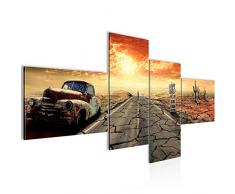 Tableau decoration murale Route 66 200 x 100 cm - XXL Impression sur Toile Salon Appartment 4 Parties - prÃªt Ã accrocher - 600341a