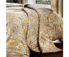 Dreams & Drapes - Maduri - Housse de Couette Facile dentretien, 52% Polyester, 48% Coton, Ocre, Couvre-lit