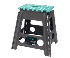 JVL Petit marchepied Pliant, Gris/Turquoise, Taille L