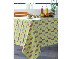 CALITEX ANANAS, Nappe Toile CirÃ©e Rectangulaire, PVC, Anis, 140x200 cm