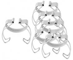 Fackelmann 48345 Fermoirs Universel pour Bocal 6 Pieces en métal, Argent, 5,5 x 4,5 x 1 cm