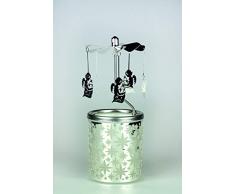 Kerzenfarm 84349 Photophore en Verre Motif Ã©toiles ArgentÃ© 16 x 6 x 6 cm