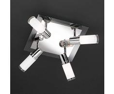 MARCO Plafonnier carré 4xE14 25W Chrome/verre