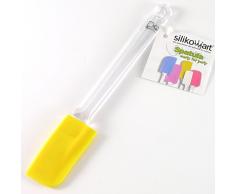silikomart 70.052.60.0001 Manche en Plastique Transparente et Spatule en Silicone, Jaune, 1 x 3 x 22,5 cm