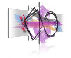 Dekoarte 299 - Tableau moderne sur toile montÃ© sur cadre en bois 5 piÃ¨ces, style abstrait gÃ©omÃ©trique, 180x85cm