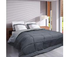 Couette bicolore Polyester Acier/Argent 140 x 200 cm - POYET MOTTE - Gamme CALGARY