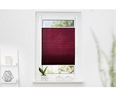 Khome - Store plissÃ© Ã Fixer, Polyester, Bordeaux, 80 x 130 cm