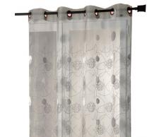 HomeMaison HM69807712 Gris Rideau Organza et Jacquard Cordons SatinÃ©s