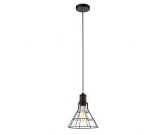 Luminaire Dallas, suspension métal, 40 W, noir, ø 20 x H 26 cm