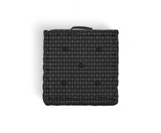 Soleil docre Coussin tapissier, Coton, Noir, 40x40x8 cm