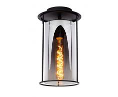 Lucide 78194/01/30 Plafonnier, Verre, 40 W, Noir, Fumé