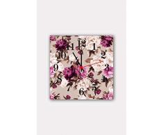 Bonamaison Horloge Murale en MDF, Multicolore, 30 x 30 cm