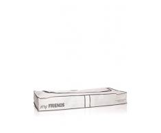 COMPACTOR Housse de Rangement Extra Plate Dessous de Lit Anti-Poussière, Blanc, Polypropylène et EVA, 45 x 108 x H. 15 cm, RAN634