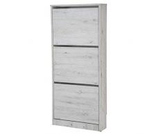 TopKit 50ABMOZ Meuble à Chaussures Congo 50 AB, Mozart, Plateau aggloméré Haute densité et mélamine avec Grande résistance aux Rayures, 16,5 x 54 x 123 cm