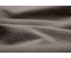 L1NK STUDIO Drap Housse uni pour lit 150 cm cm (150x200x35cm) 100% Coton (Percale 200 Fils) Taupe