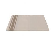 LinenMe Tuscany Nappe de table en lin blanc crème/gris 132 x 250 cm
