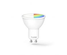Hama Ampoule LED WiFi (GU10, 4,5 watts, sans concentrateur, rÃ©glable, contrÃ´lable via Alexa/Google Home, 2700K, lampe WLAN, Compatible avec Echo, Classe Ã©nergÃ©tique A +) Blanc/Vert/Rouge/Bleu