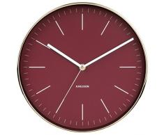 Karlsson KA5695RD Horloge Murale, Acier, Rouge, Taille uniq
