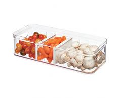 iDesign Casier Rangement pour Frigo (37,6 cm x 16,1 cm x 9,6 cm), Grand Bac Alimentaire en Plastique sans BPA, Bac Rangement pour la Cuisine ou le Frigidaire, Transparent