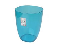 Douceur dIntérieur 6PSB051BL Poubelle Plastique Transparent Bleu Océan 20 x 20 x 24 cm