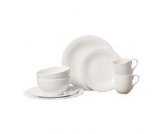 Villeroy & Boch New Cottage Basic Ensemble de vaisselle, Set de 8 pièces, Porcelaine Premium, Blanc
