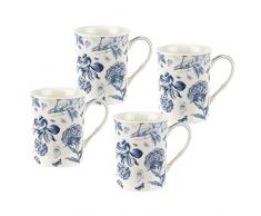 Portmeirion Home & Gifts Lot de 4 Tasses en Porcelaine Bleu et Blanc 8,5 x 12 x 10,5 cm