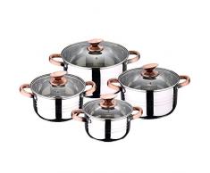 Renberg selesio Batterie de Cuisine, Acier Inoxydable, Chrome, 24Â cm