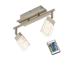 Briloner Leuchten 2530â022Â LED Spot de plafond, vocale/changement de couleur avec tÃ©lÃ©commande couleur, intensitÃ© variable oscillant